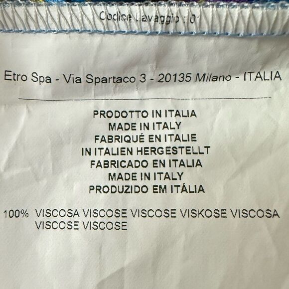 Etro Dress V Neck Plunge Blue Spa Spartaco 3 Size 48 - Picture 6 of 6